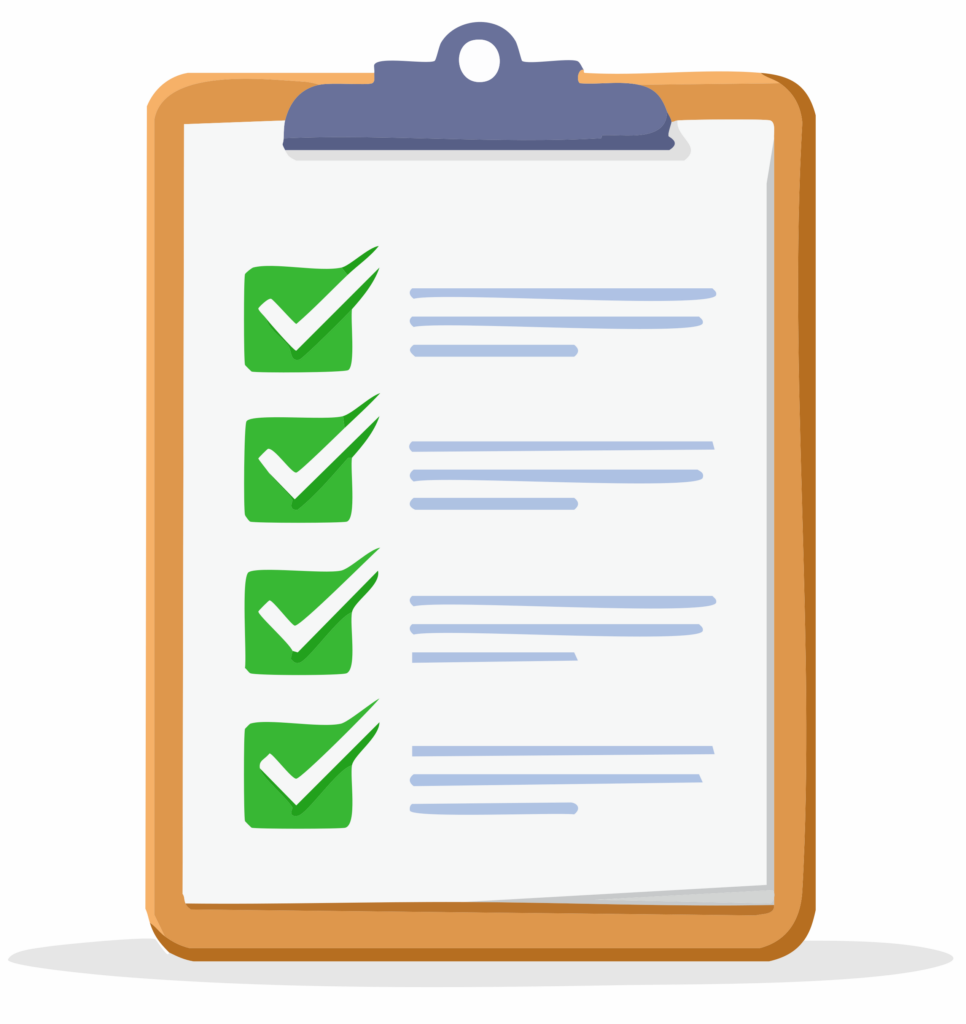 Illustration of a clipboard with a to-do list and checked boxes
